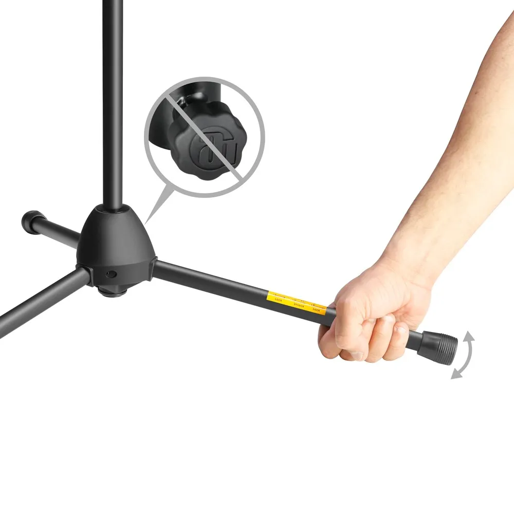 Adam Hall Stands S 10 B - Mikrofonstativ mit Galgen und Glocken-Schnellverriegelung