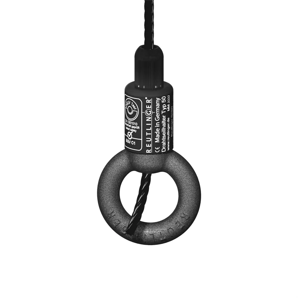 Adam Hall Accessories S 50 S V3 - Drahtseilhalter mit Koppelteil Ring für 4 - 5 mm Seile, bis 90 kg