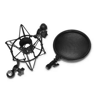 Adam Hall Stands DSM 400 - Mikrofonspinne mit Pop Filter