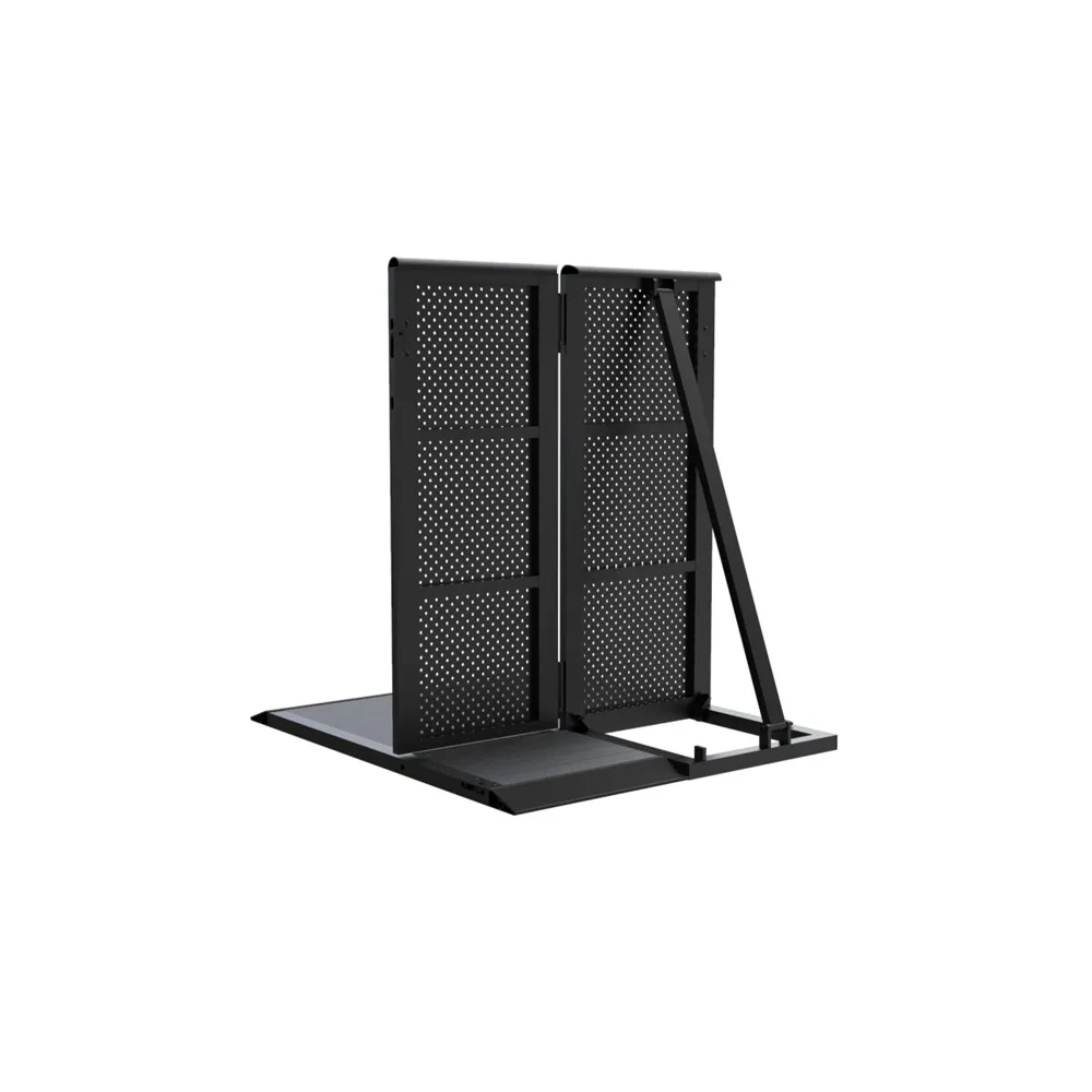TEGO PRO Crash Barrier - gerades Element mit Halbtür Öffnung rechts - BLACK