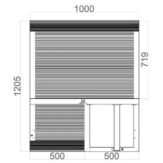 TEGO PRO Crash Barrier - gerades Element mit Halbtür Öffnung rechts - BLACK