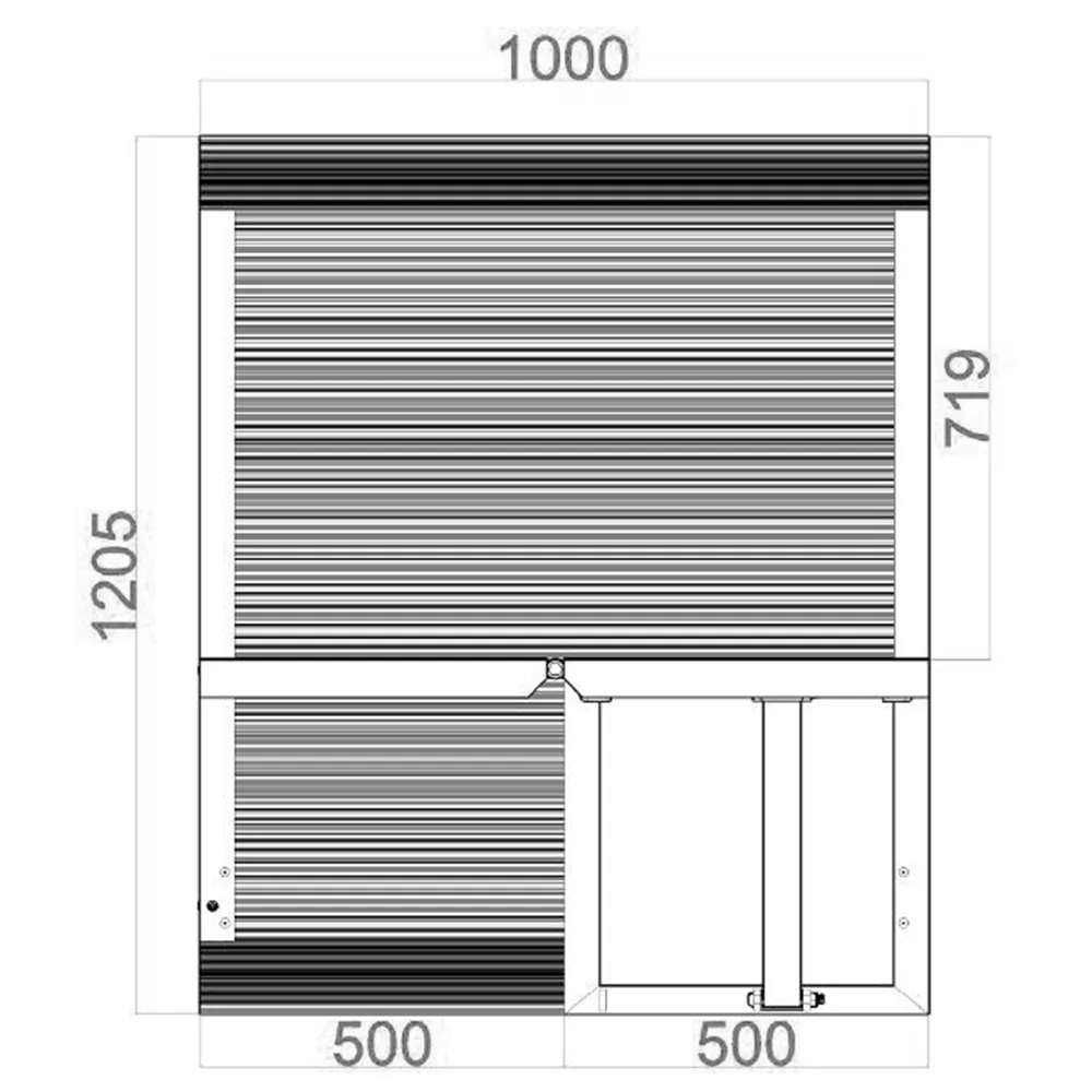 TEGO PRO Crash Barrier - gerades Element mit Halbtür Öffnung rechts - BLACK