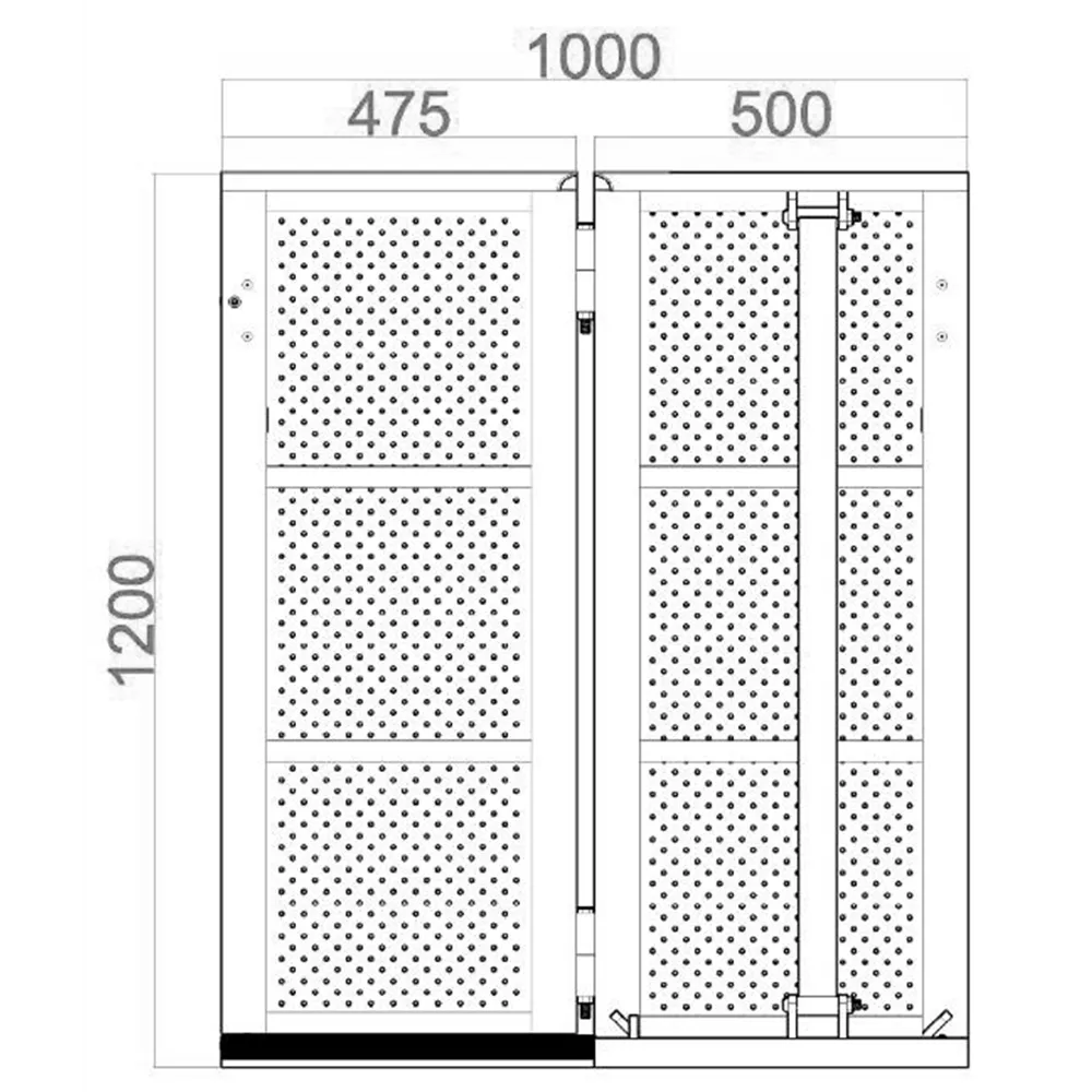 TEGO PRO Crash Barrier - gerades Element mit Halbtür Öffnung rechts - BLACK