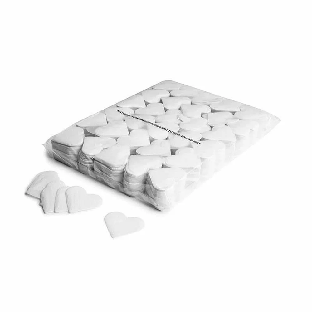 MAGICFX Slowfall confetti hearts Ø 55mm - White
