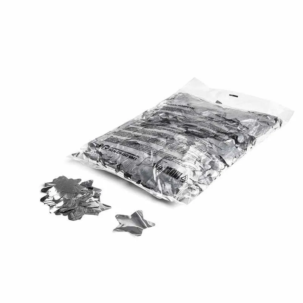 MAGICFX Metallic confetti stars Ø 55mm - Silver