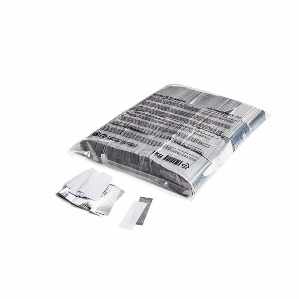 MAGICFX Slowfall confetti rectangles 55x17mm - White+Silver