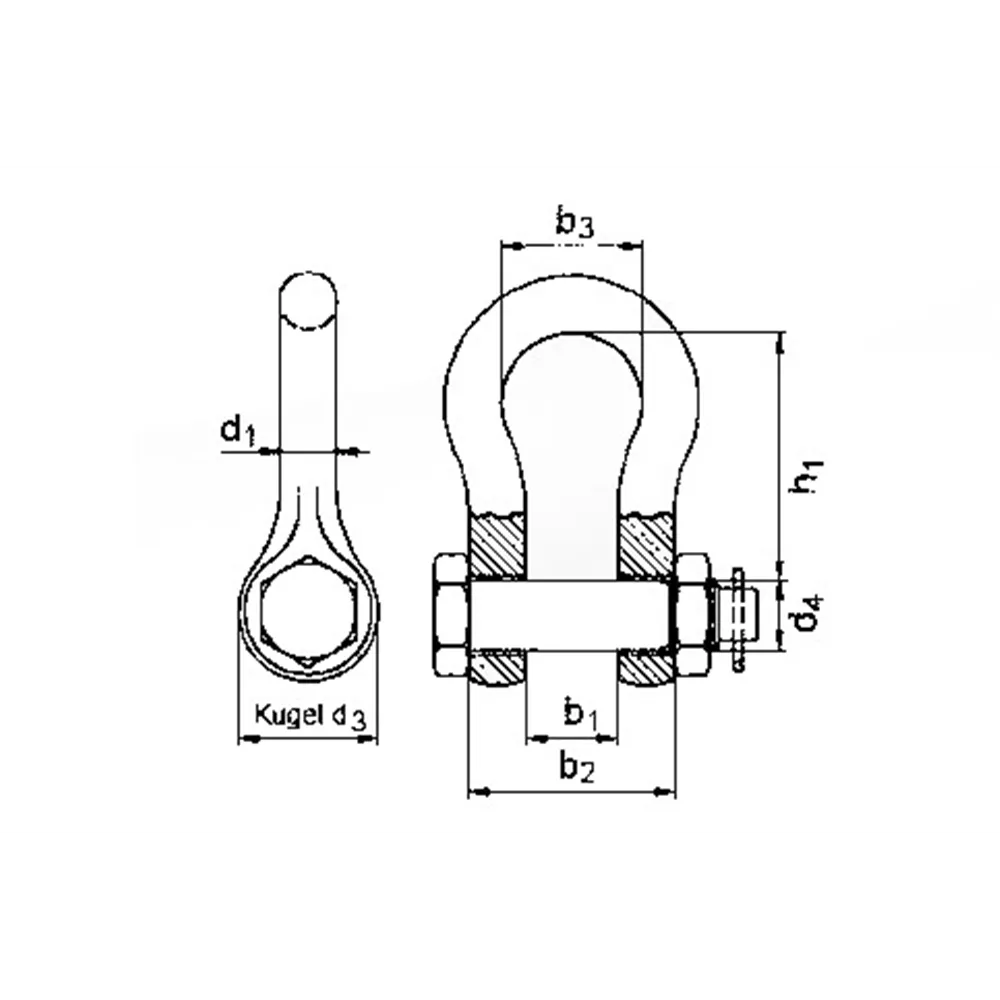 SAFETEX - Schäkel 3,25t 5/8" BM schwarz Safetex