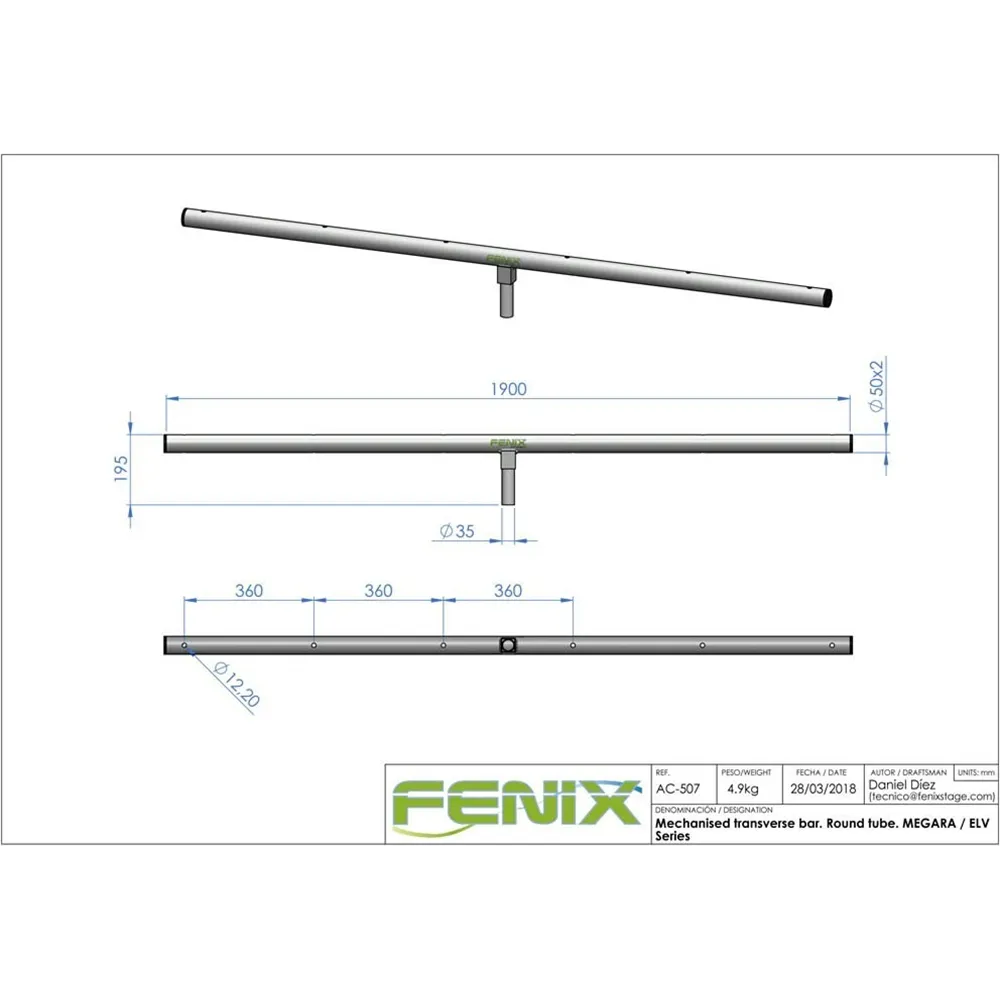 FENIX - T-Bar AC-506B rund für Stativ Megara/ELV