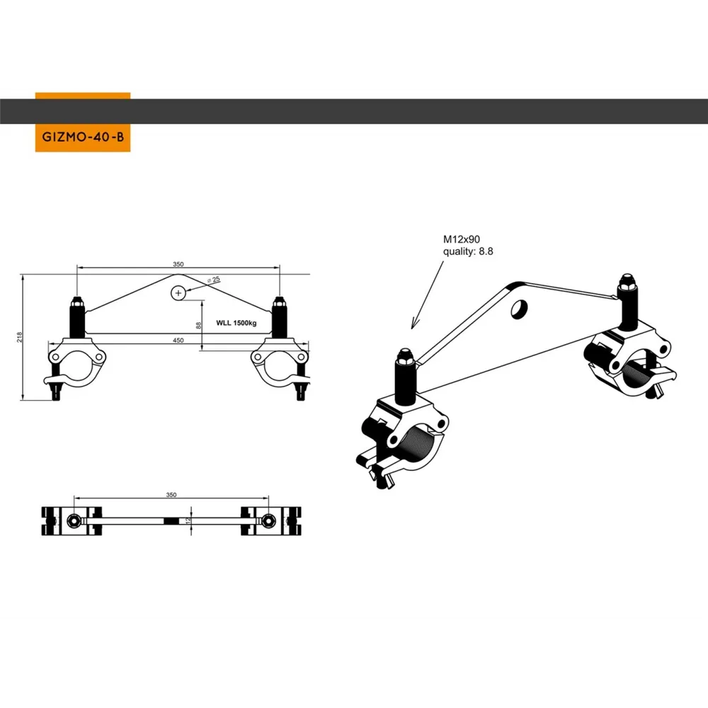 GLOBAL TRUSS Anschlagpunkt für F43/F44 stage black, 750kg