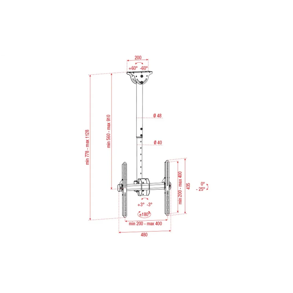 SHOWGEAR CLB3255S TV Ceiling Mount Short