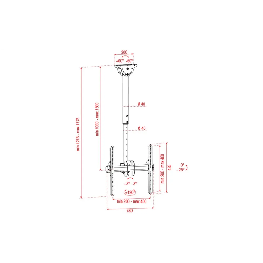 SHOWGEAR CLB3255L TV Ceiling Mount Long