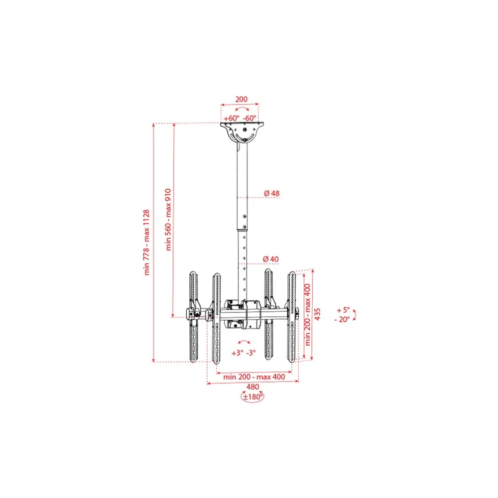 SHOWGEAR CLB3255SD TV Ceiling Mount Short Double Sided