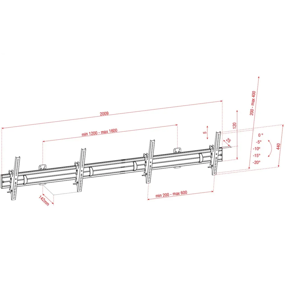 SHOWGEAR PWM4555-2 Dual Screen Wall Mount