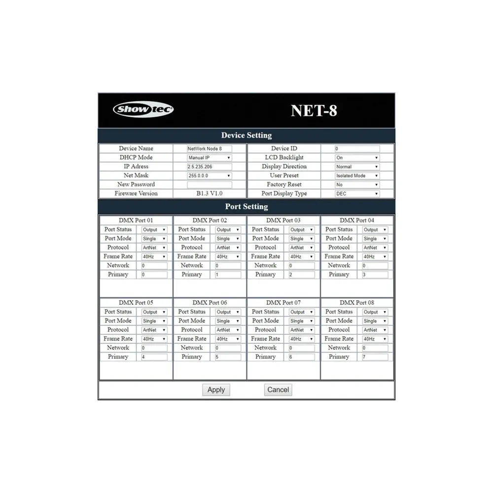 SHOWTEC NET-8/5