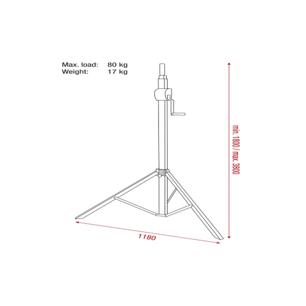 SHOWGEAR Basic 3800 Wind up stand 80kg