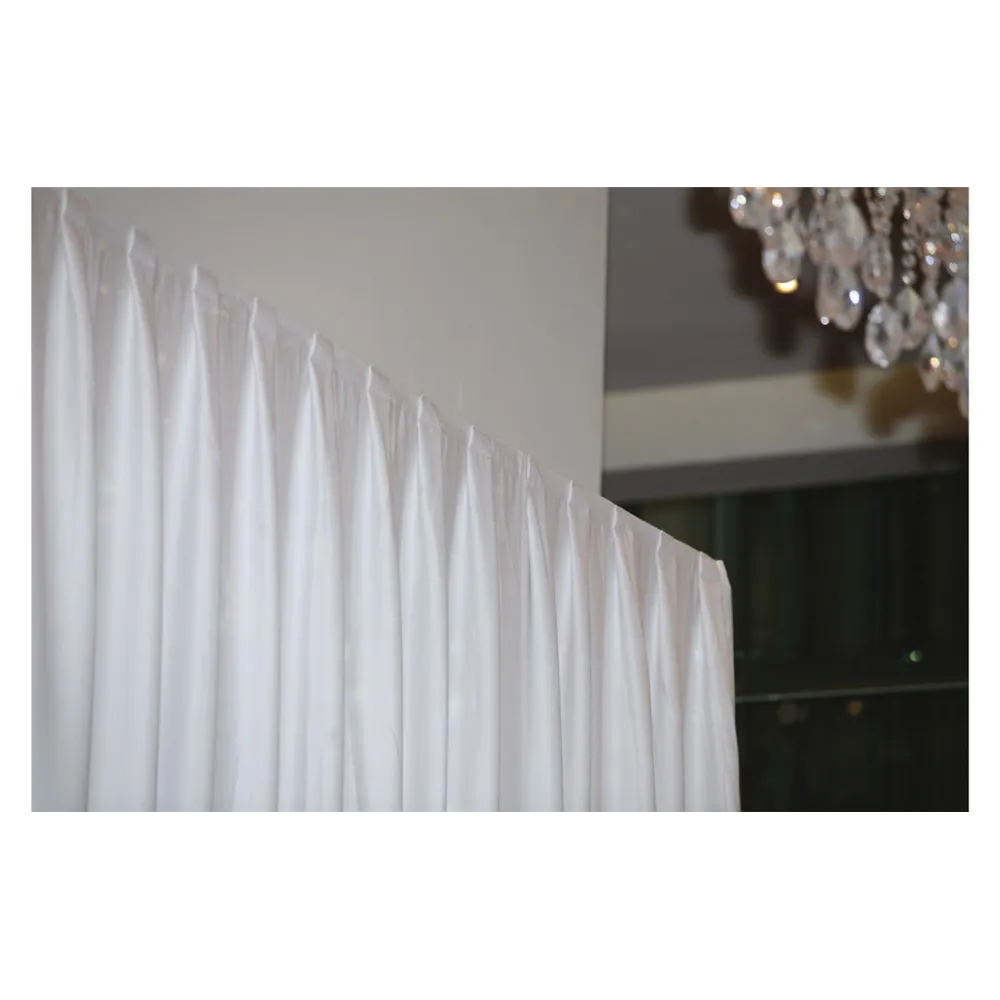 WENTEX P&D Curtain - Medium Gloss Satin 165gr/m² Pleated White 280x120cm