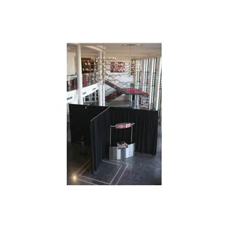 WENTEX - P&D Curtain - Medium Gloss Satin gefaltet, 300 (B) x 300 (H) cm, 300 g/m2, schwarz