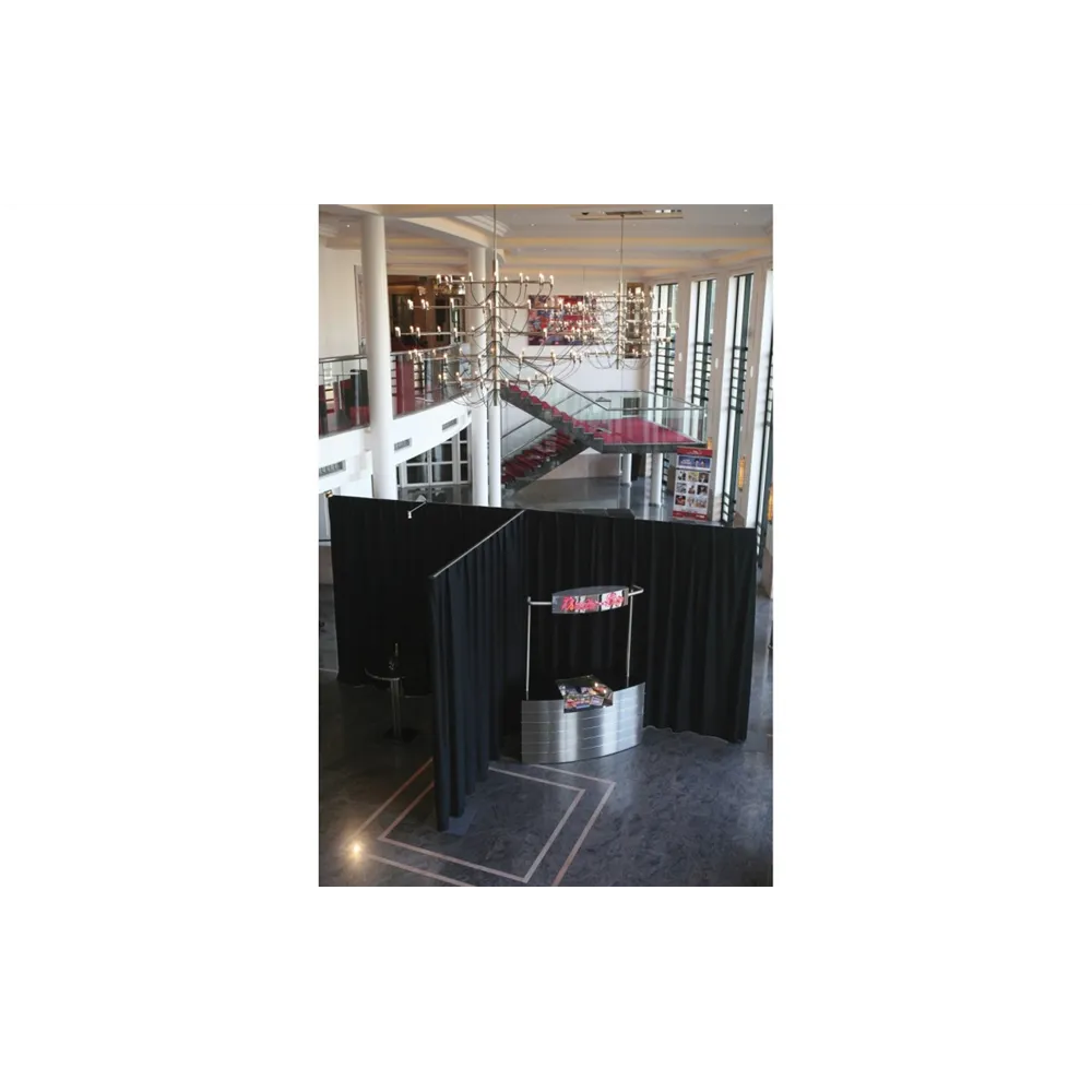 WENTEX - P&D Curtain - Medium Gloss Satin gefaltet, 300 (B) x 300 (H) cm, 300 g/m2, schwarz