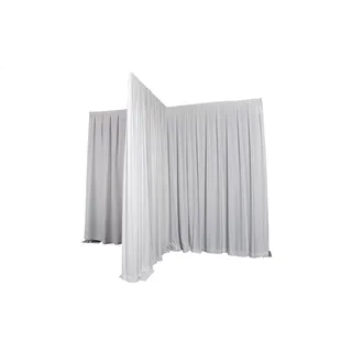 WENTEX P&D Curtain - Medium Gloss Satin 165gr/m² Pleated White 300x500cm