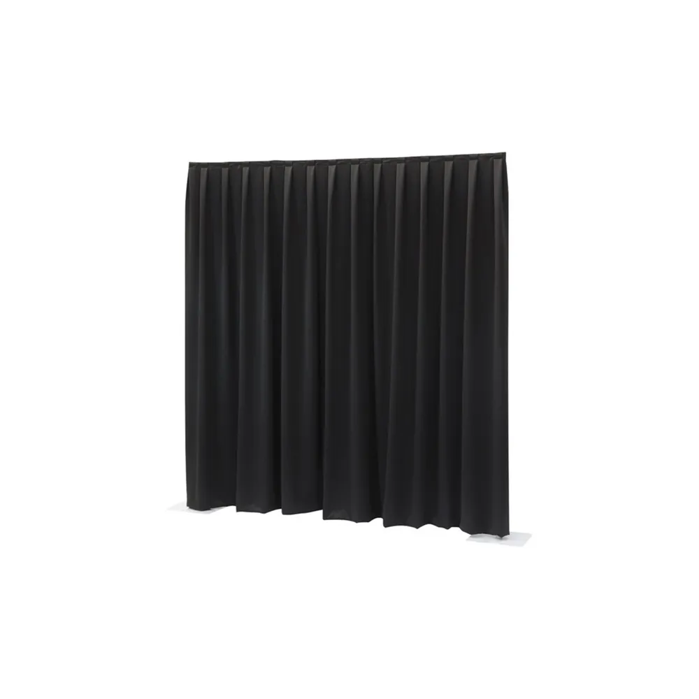 WENTEX P&D Curtain - Molton CS Pleated 300(w) x 250(h)cm 300 gram/m² Black