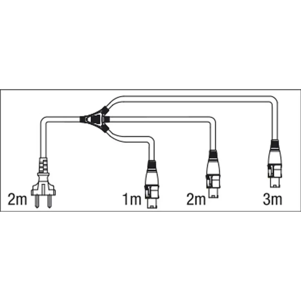 DAP Schuko to Powercon splitter 3 way