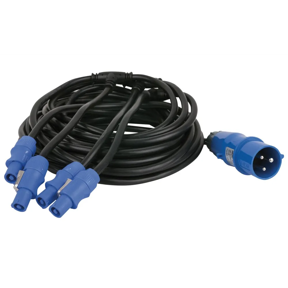 DMT Power Cable CEE - powerCON 12mtr 4x powerCON out