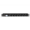 SHOWGEAR 19" 1U Socketstrip 7 With breaker