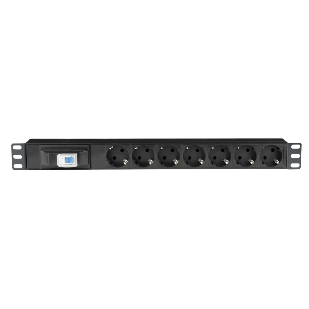 SHOWGEAR 19" 1U Socketstrip 7 With breaker