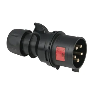 PCE CEE 32A 400V 5p Plug Male Black Turbo Twist IP44