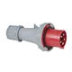 PCE CEE 63A 400V 5p Plug Male Red IP67
