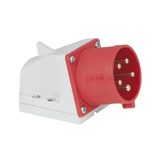 PCE CEE 32A 400V 5p Wallmount Male Red IP44