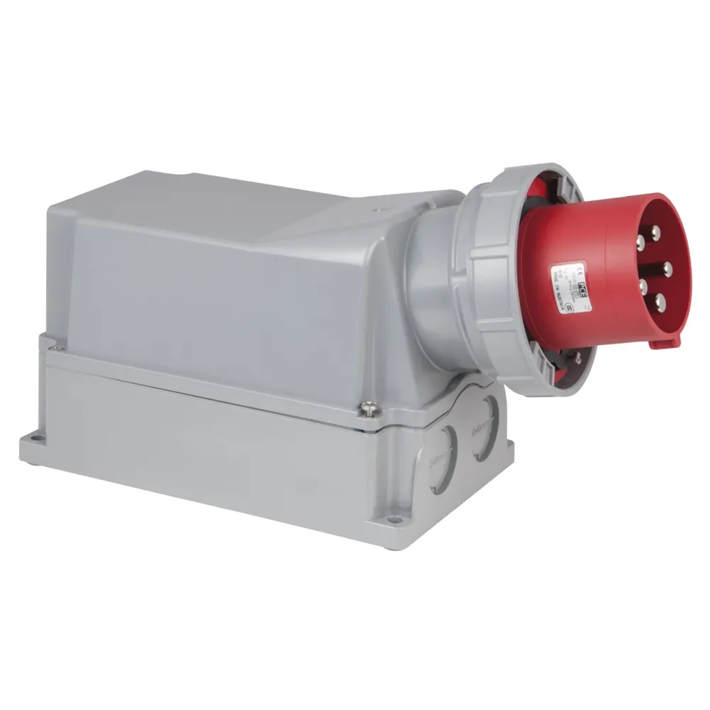 PCE CEE 125A 400V 5p Wallmount Male Red IP67