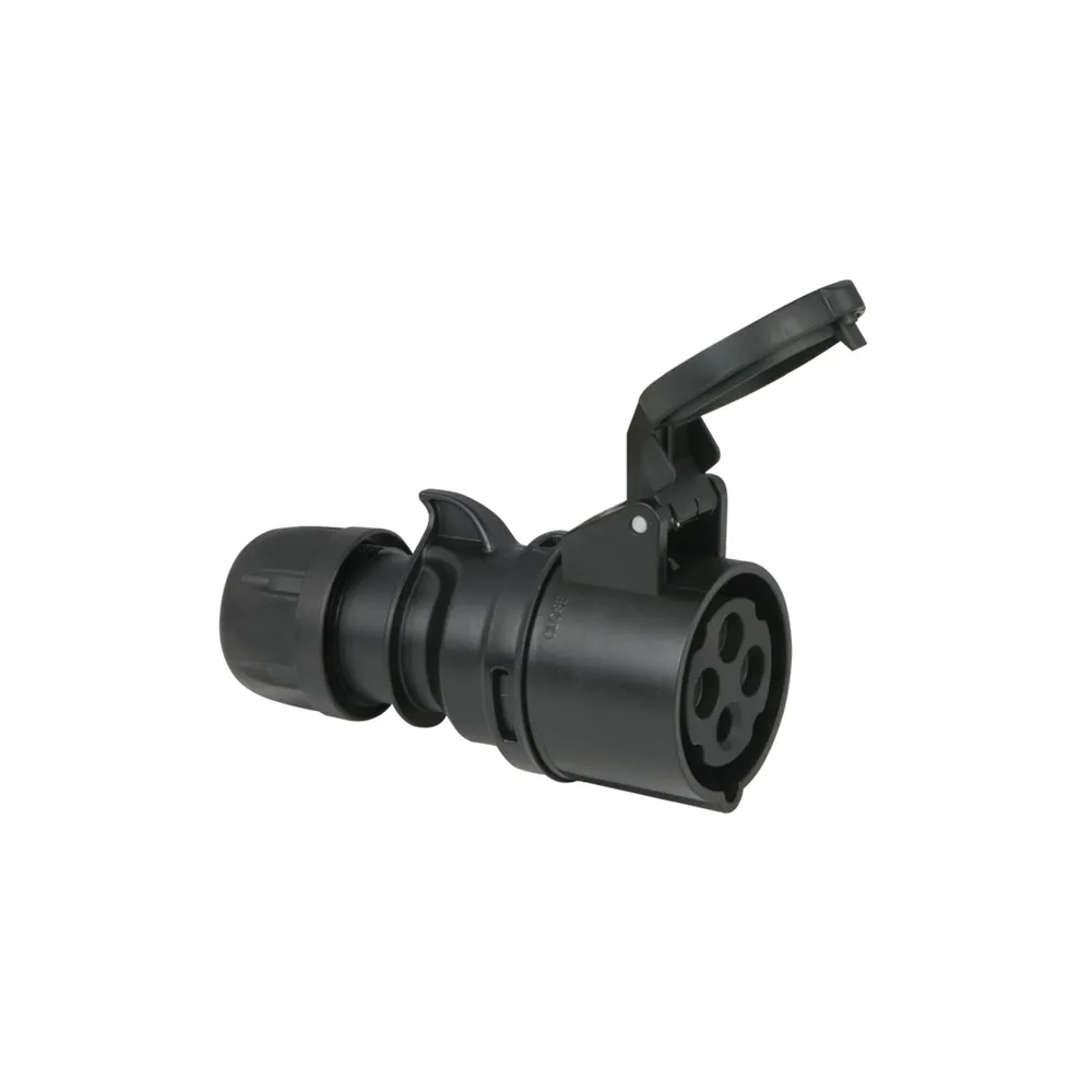 PCE CEE 16A 400V 4p Plug Female Black Turbo Twist IP44