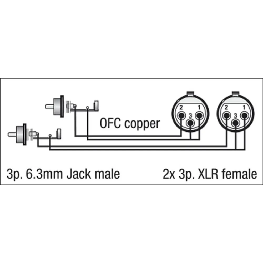 DAP FL25 - 2x Cinch M zu  2x XLR F 3 p. 1,5 m