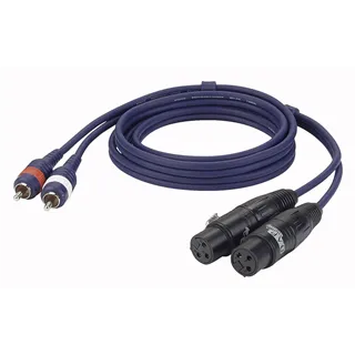 DAP FL25 - 2x Cinch M L/R  zu 2 XLR/W 3-Pol, 3 m