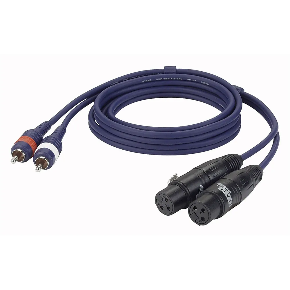 DAP FL25 - 2x Cinch M L/R  zu 2 XLR/W 3-Pol, 3 m