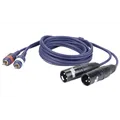 DAP FL26 - 2x Cinch M L/R  zu 2x XLR M L/R 3-Pol, 3 m, blau