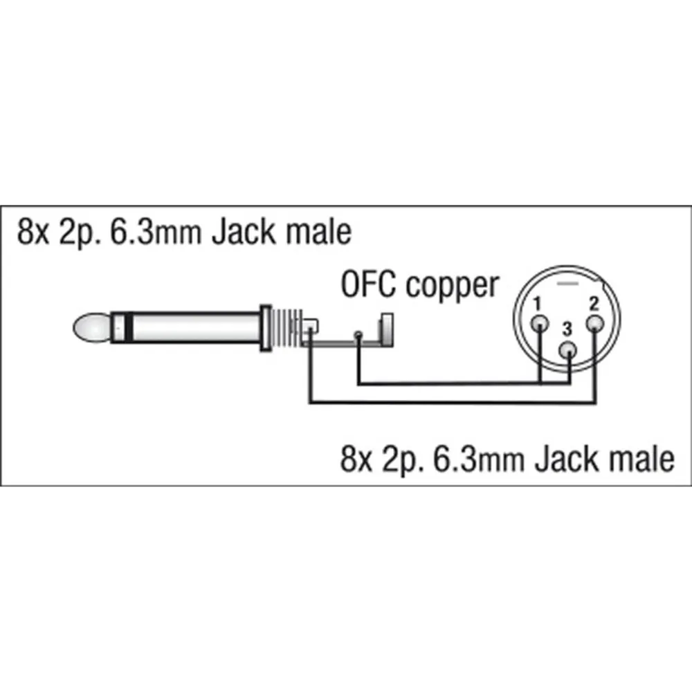 DAP FL63 - 8 Jack mono to 8 Jack mono 3 m