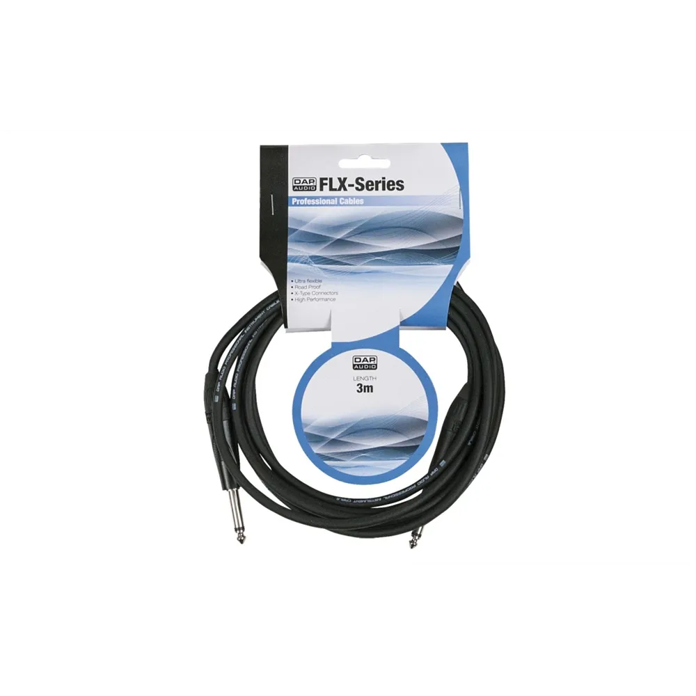DAP FLX05 - unbal. Jack mono to Jack mono Black 3 m X-type