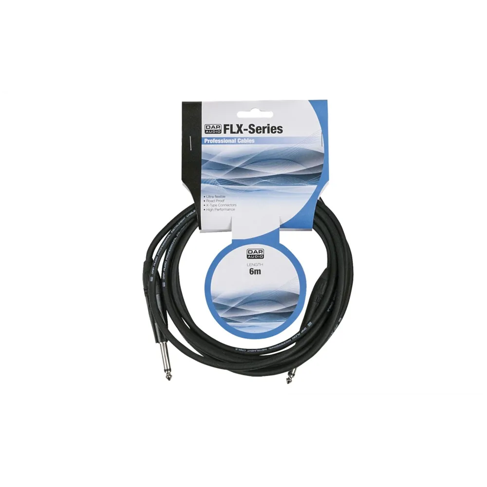 DAP FLX05 - unbal. Jack mono to Jack mono Black 6 m X-type