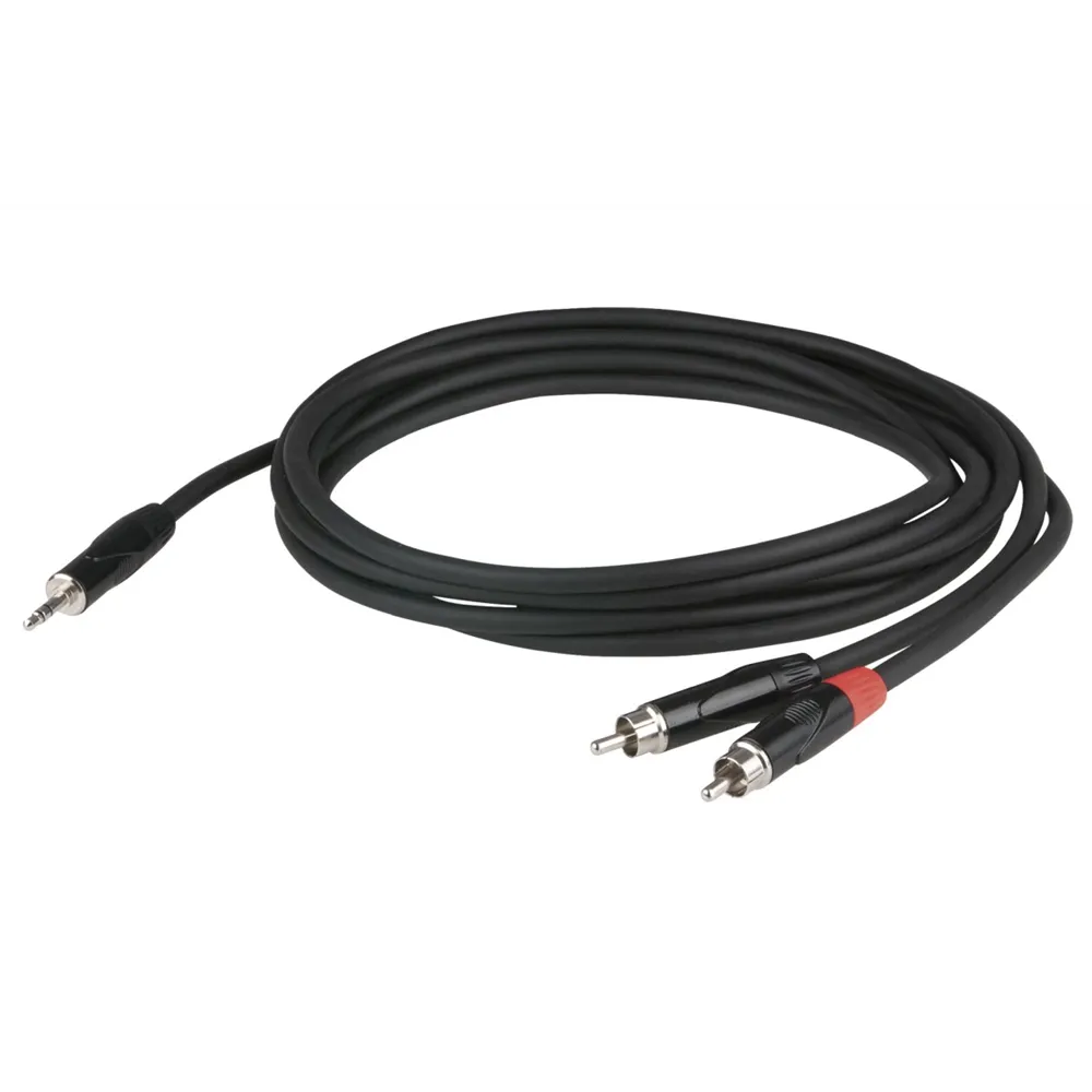 DAP FLX30 - Stereo mini jack to 2 RCA Male 6m recessed jack body