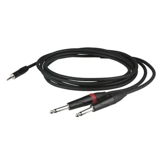 DAP FLX31 - stereo mini Jack to 2 mono Jack L/R 1,5m recessed jack body