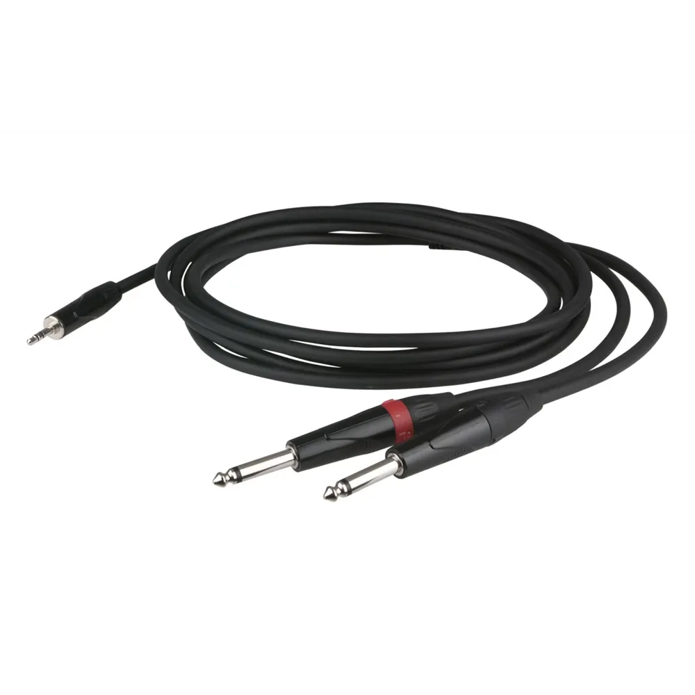 DAP FLX31 - stereo mini Jack to 2 mono Jack L/R 3m recessed jack body