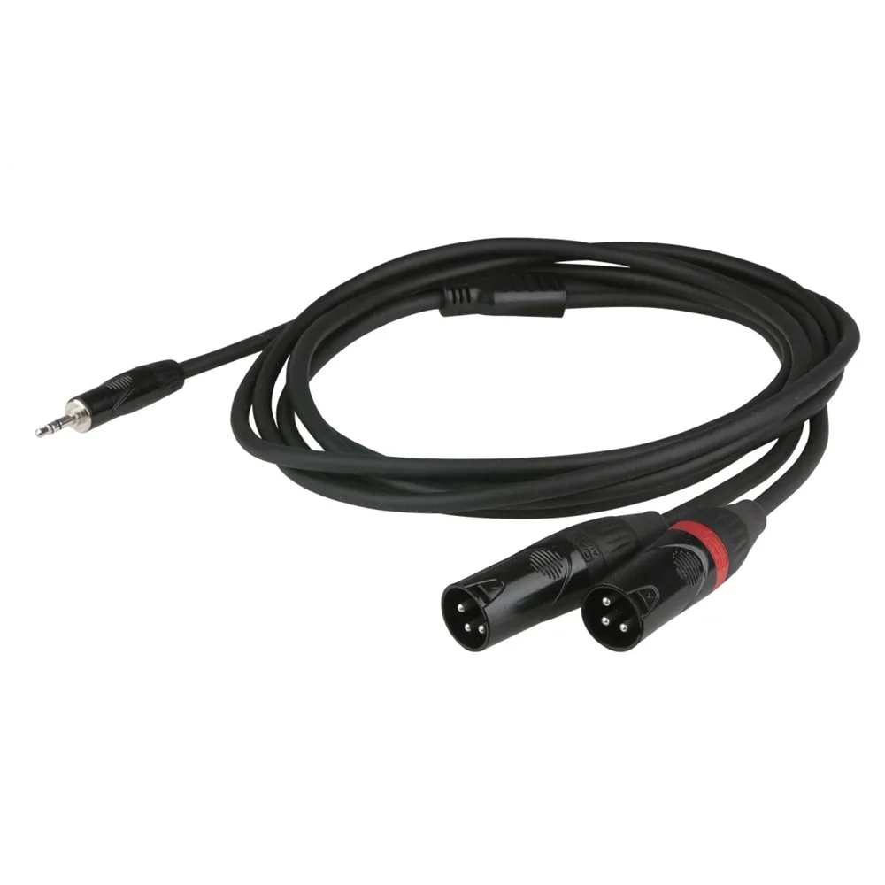 DAP FLX46 - stereo mini Jack to 2 XLR/M 3p. 3m recessed jack body