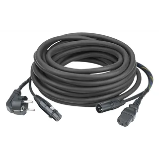 DAP FP08 - Schuko/XLR F -  IEC/XLR M 10 m Audio / Power, Black jacket