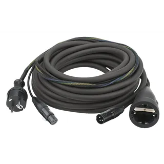 DAP FP09 - Schuko/XLR F - Schuko/XLR M 20 m  Audio / Power, Black jacket