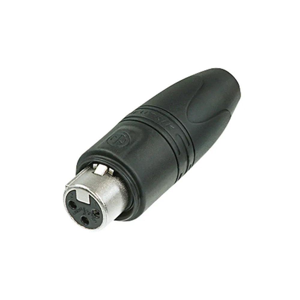 NEUTRIK XLR 3p. 'Heavy Duty' IP Connector Female Gold contacts Silver Housing