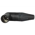 NEUTRIK XLR 3p. 90° Connector Male Silver Contacts Black Metal Housing