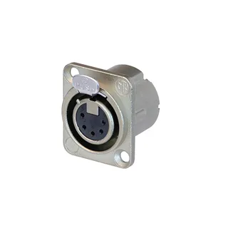 NEUTRIK XLR 5p. Chassis Female Silver contacts Nickel housing