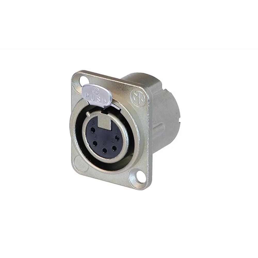 NEUTRIK XLR 5p. Chassis Female Silver contacts Nickel housing